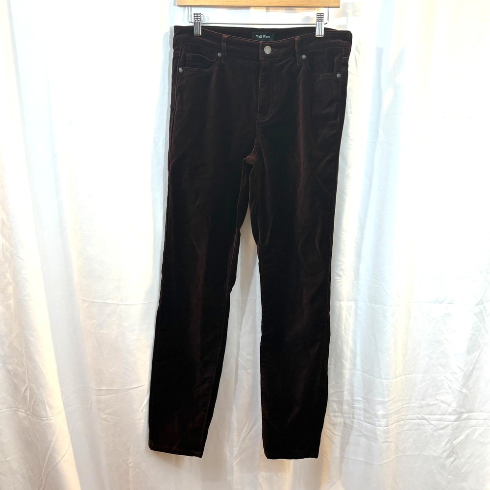 Women's Burgandy Wine Velvet Pants, Size 6